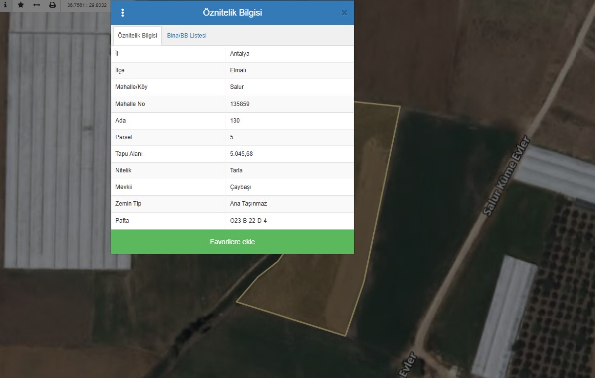 SUYU BOL, VERİMİ ÇOK....ELMALI/SALUR Mah. (çaybaşı mevki) 5045 m2 Resim